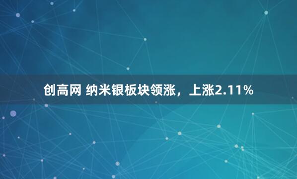 创高网 纳米银板块领涨，上涨2.11%